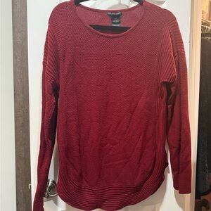 Design History Burgundy Knit Long-Sleeve Sweater